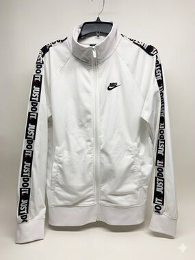 Nike Sportswear Just Do It Full-Zip Track Jacket - White - Size Small (Roomy)